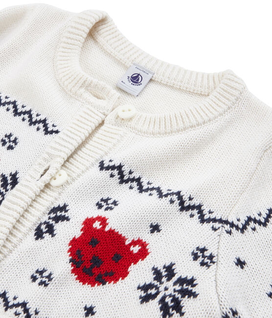 Cardigan enfant mixte blanc MARSHMALLOW/blanc MULTICO