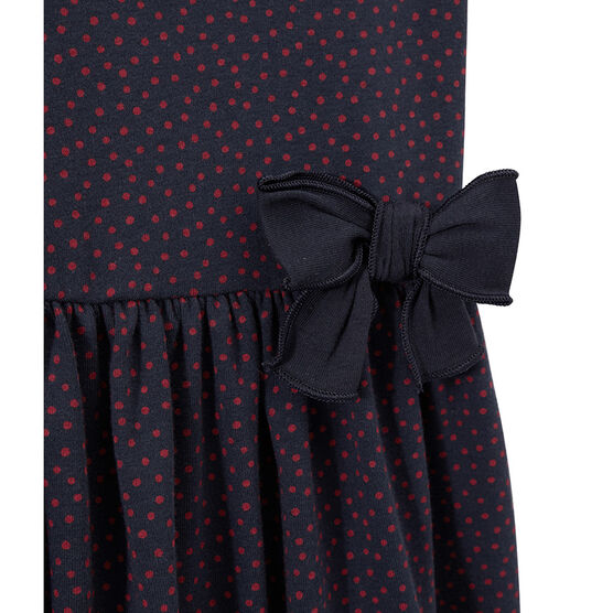 Robe fille à pois blanc MARSHMALLOW/bleu BRUT/ MULTICO