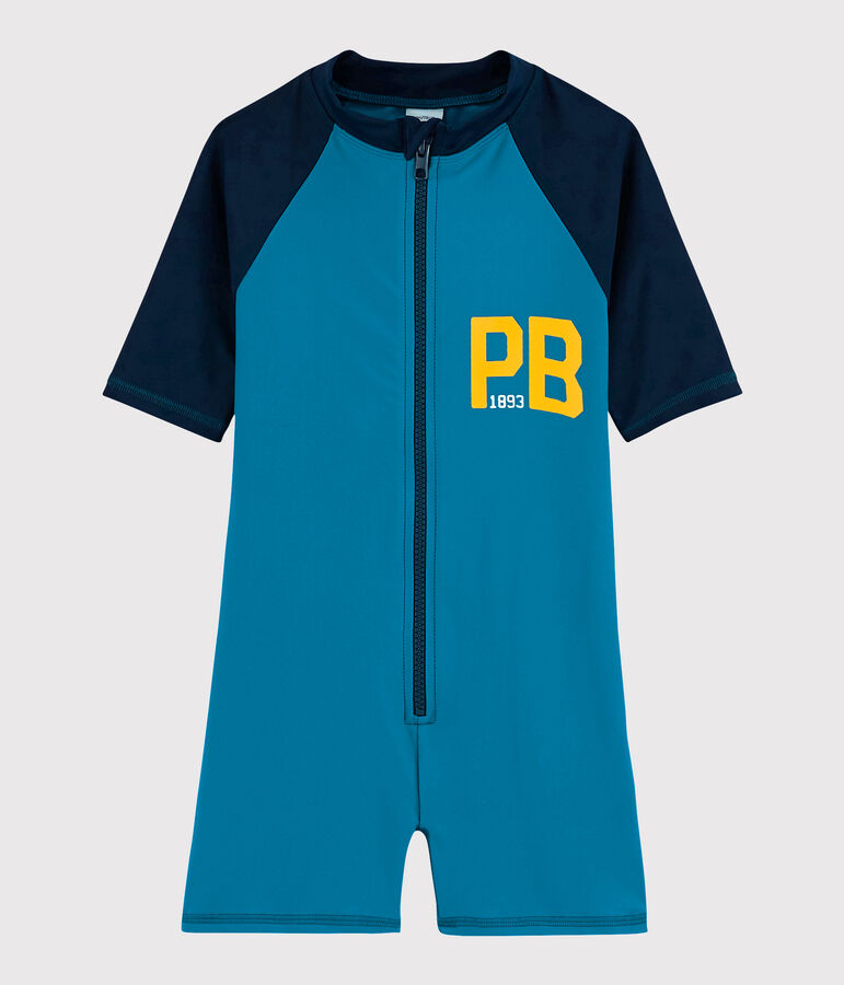 Combinaison anti-uv recycl&eacute;e enfant gar&ccedil;on bleu