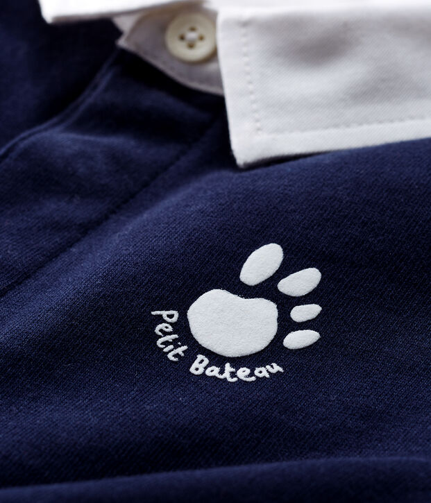 Polo manches longues b&eacute;b&eacute; gar&ccedil;on bleu marine