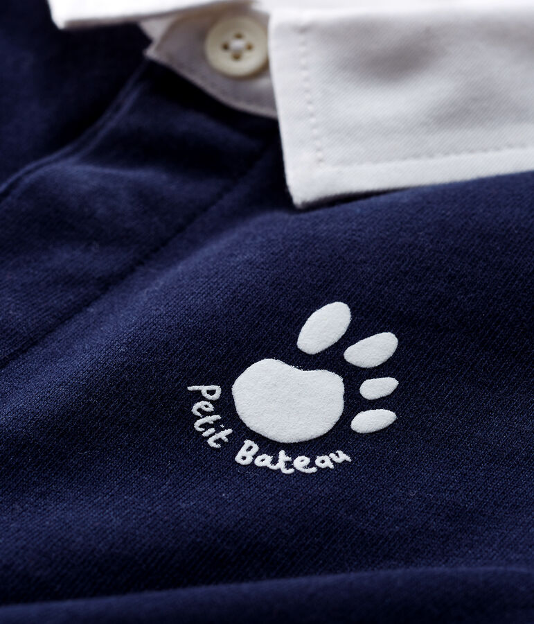 Polo manches longues b&eacute;b&eacute; gar&ccedil;on bleu