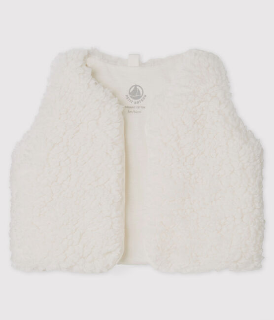 Gilet sans manches bébé fille en sherpa blanc MARSHMALLOW
