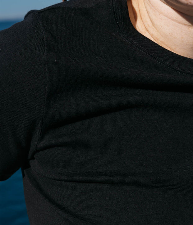 Tee-shirt L'ICONIQUE col rond en coton Femme noir