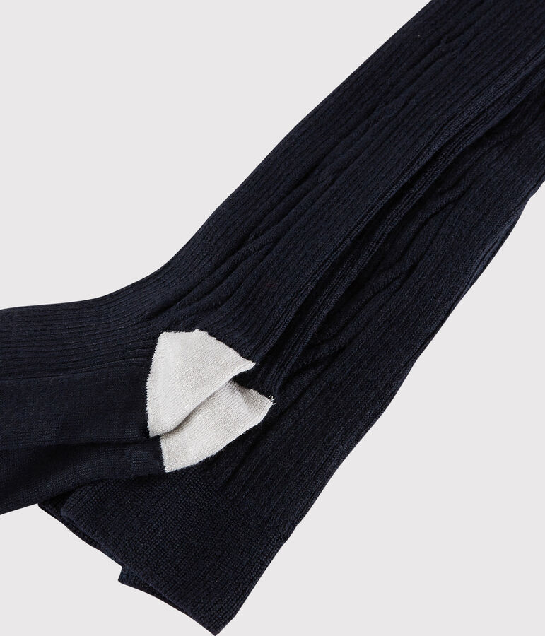 Collant chaud enfant fille bleu SMOKING