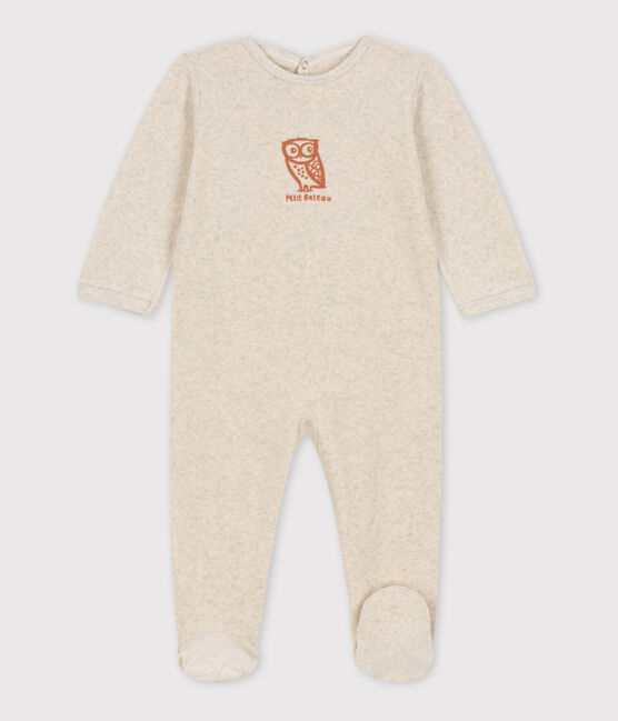 Dors-bien hiboux bébé en velours beige MONTELIMAR CHINE