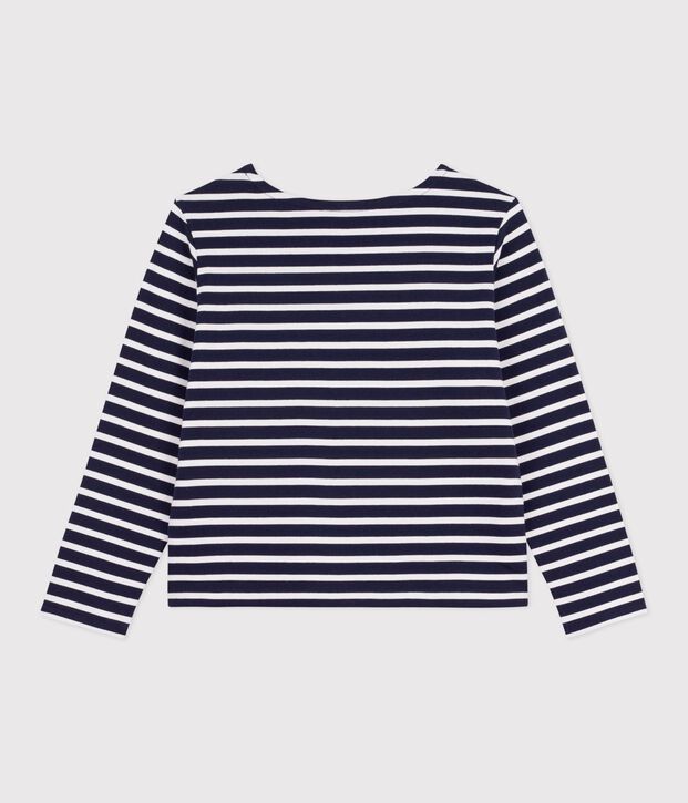 Marini&egrave;re femme en coton &agrave; rayures bleu/blanc