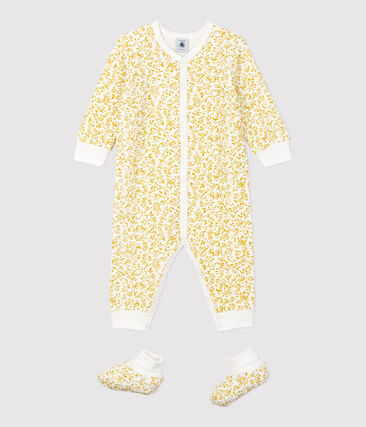 PETIT BATEAU - Ensemble nuit fleurs bébé en bouclette éponge toute douce