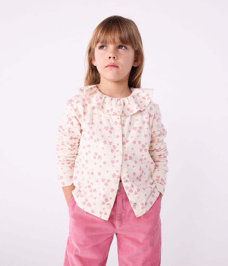 Tee-shirt enfant manches longues en coton imprim&eacute; MILK/ MULTICO