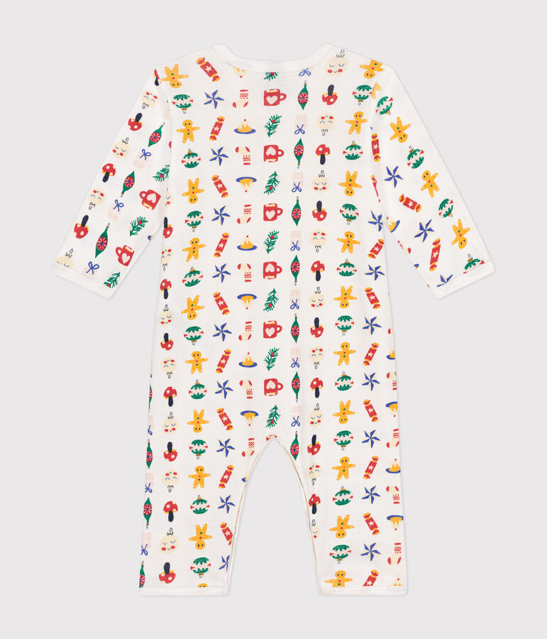 Pyjama sans pieds imprim&eacute; en coton b&eacute;b&eacute; blanc MARSHMALLOW/blanc MULTICO