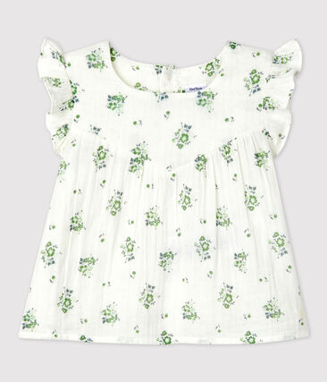 PETIT BATEAU - Blouse manches courtes imprimé fleuri en gaze de coton bio bébé