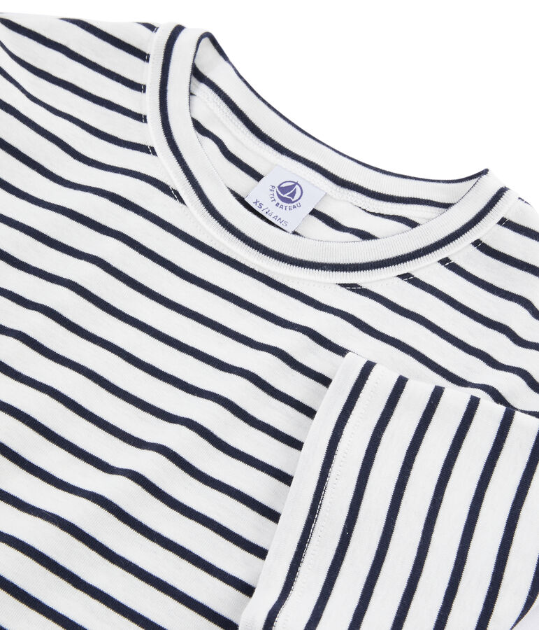 Tee shirt iconique femme blanc/bleu