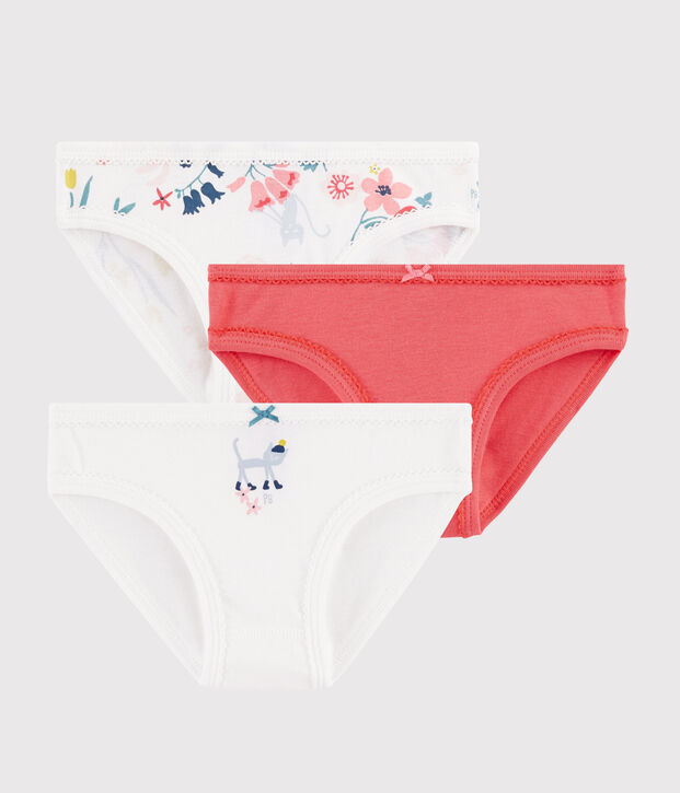 Lot de 3 culottes imprim&eacute; fleuri petite fille multicouleur