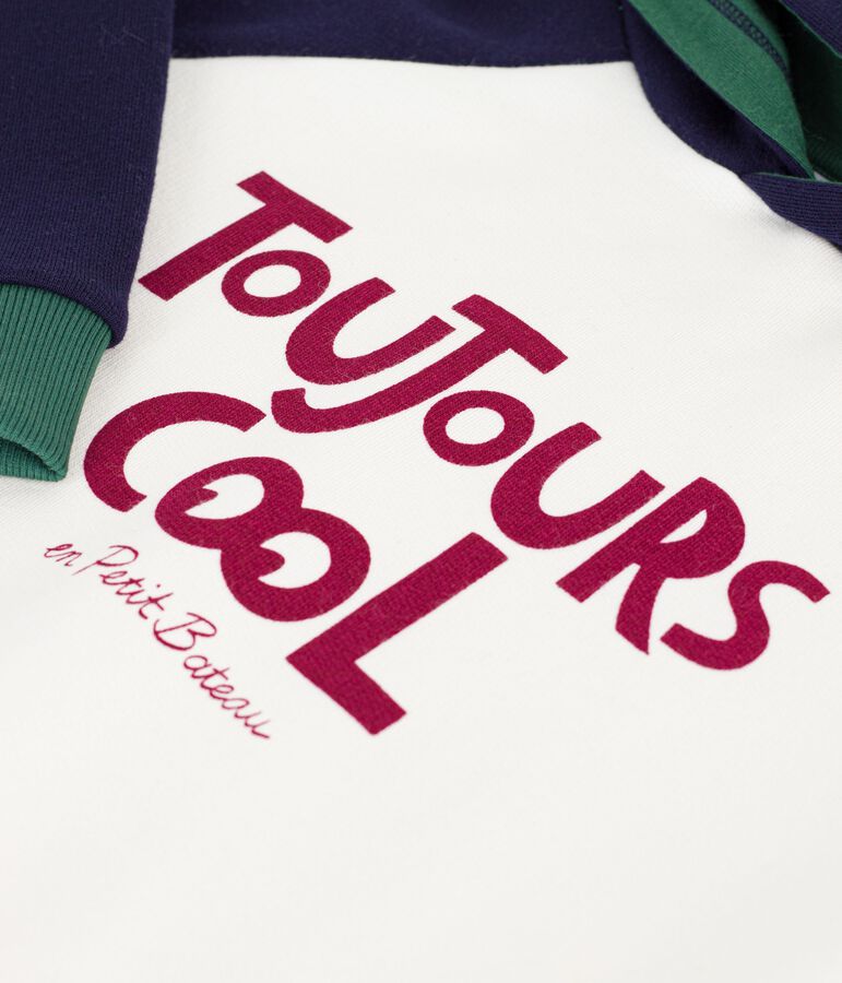 Sweatshirt enfant en coton imprim&eacute; MILK/ MULTICO