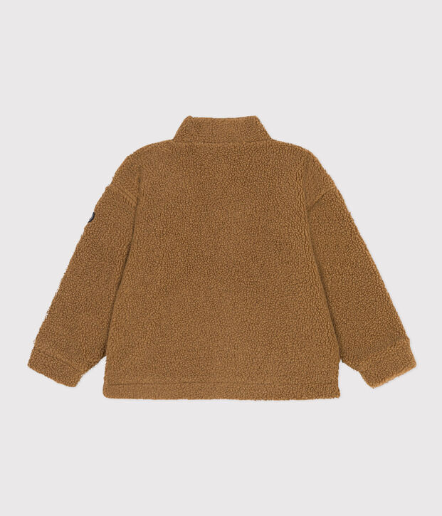 Veste en sherpa recycl&eacute;e enfant fille / gar&ccedil;on marron