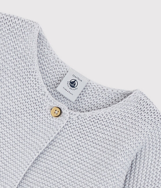 Cardigan en tricot de coton biologique bébé gris POUSSIERE CHINE