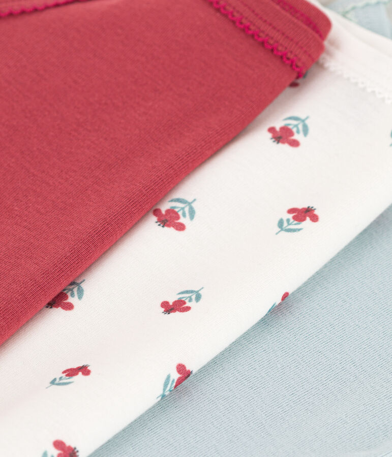 Lot de 3 bodies bretelles fleurs en coton multicouleur