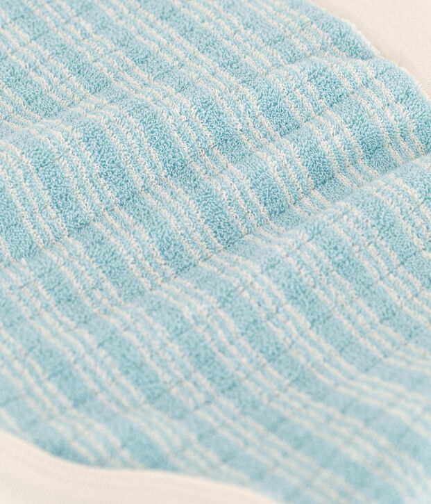 Short b&eacute;b&eacute; en bouclette &eacute;ponge ray&eacute;e vert/&eacute;cru