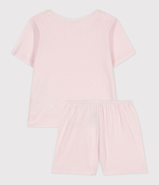 Pyjama short enfant en coton rose FLEUR