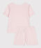 Pyjama short enfant en coton rose FLEUR