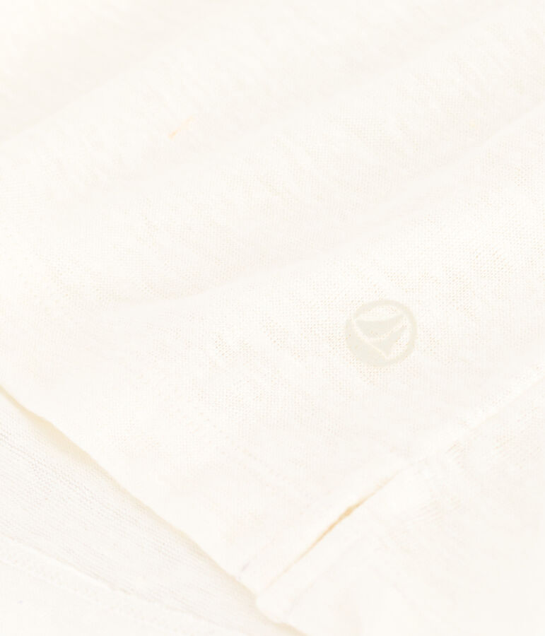 Tee-shirt Le Droit col rond en lin femme blanc ECUME