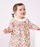 Robe b&eacute;b&eacute; en coton manches longues imprim&eacute;e &agrave; fleurs blanc/multicouleur
