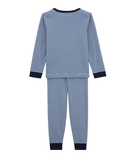 Pyjama petit garçon bleu LIMOGES/blanc MARSHMALLOW