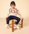 Pull jacquard en laine et coton enfant fille / garçon beige MONTELIMAR/blanc MULTICO