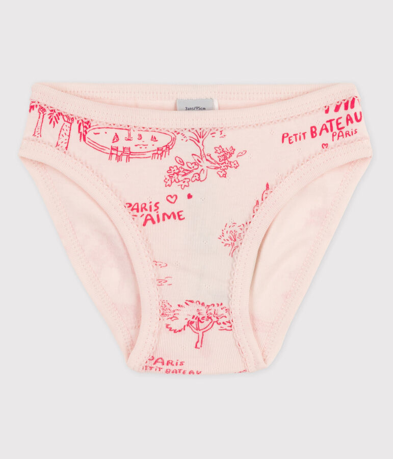 Culotte petite fille en coton rose/rose