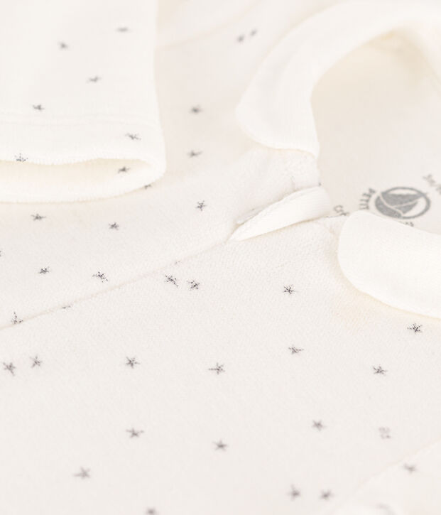 Dors-bien &eacute;toiles en velours blanc/gris