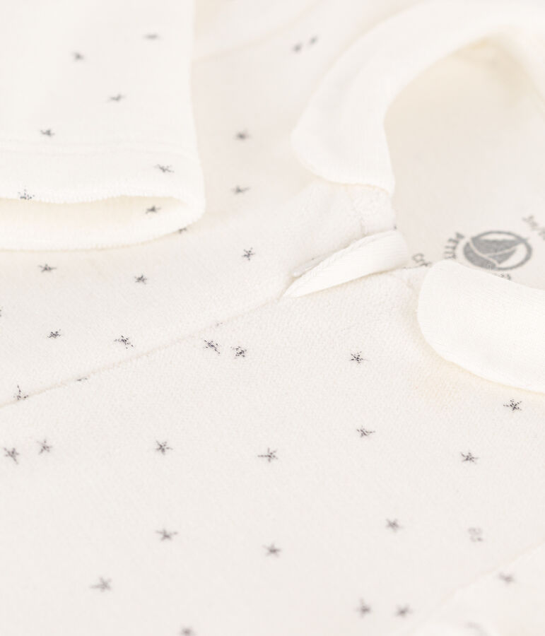 Dors-bien &eacute;toiles en velours blanc/gris