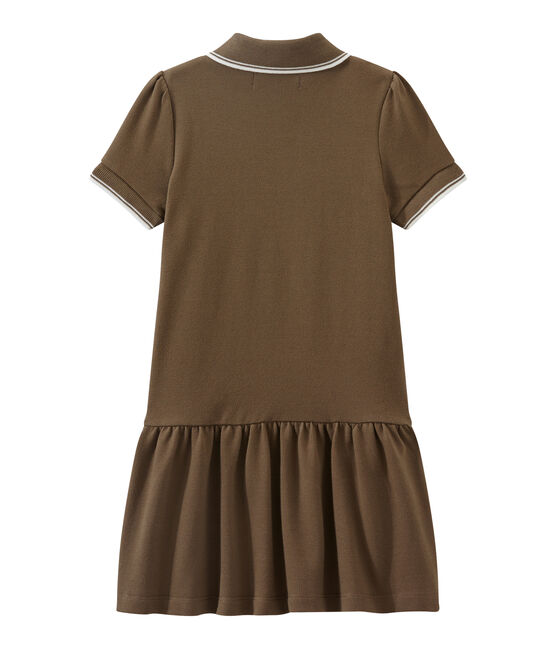 Robe enfant fille à manches courtes marron SHITAKE