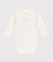 Body croisé manches longues en coton bébé blanc MARSHMALLOW/ SALINE