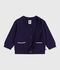 Cardigan b&eacute;b&eacute; en coton uni &agrave; boutons bleu marine