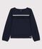Tee-shirt manches longues en coton enfant fille bleu SMOKING