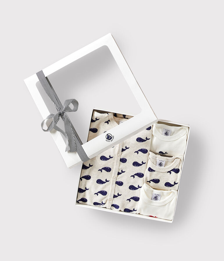 Lot de 1 pyjama b&eacute;b&eacute; et 3 bodies baleines variante 1