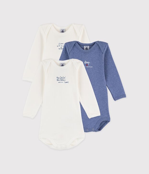 Lot de 3 bodies manches longues b&eacute;b&eacute; multicouleur