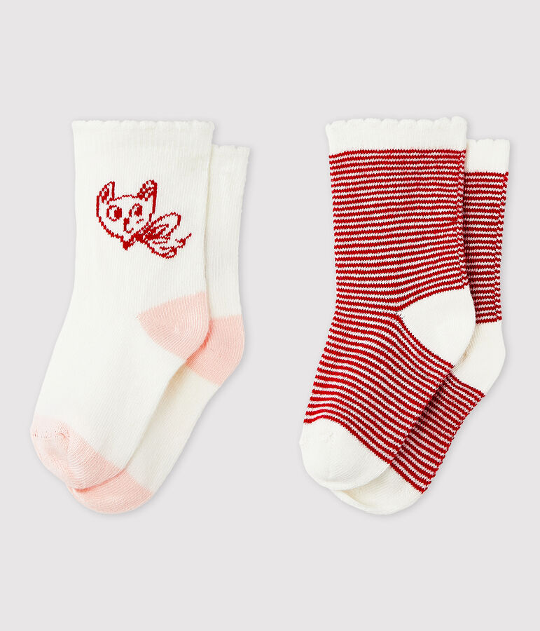 Lot de 2 chaussettes &agrave; motif b&eacute;b&eacute; fille variante 2