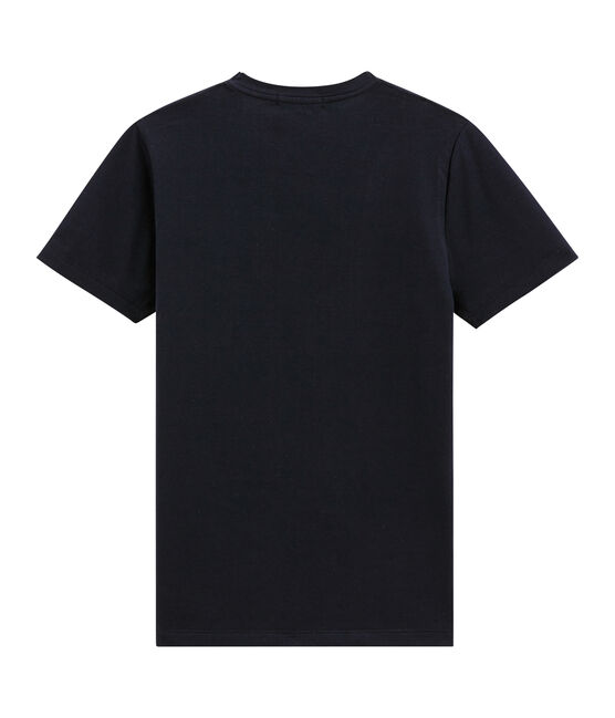 Tee shirt sérihraphie texte pour femme bleu SMOKING