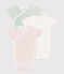 Lot de 3 bodies croisés manches courtes en coton imprimé bébé variante 2