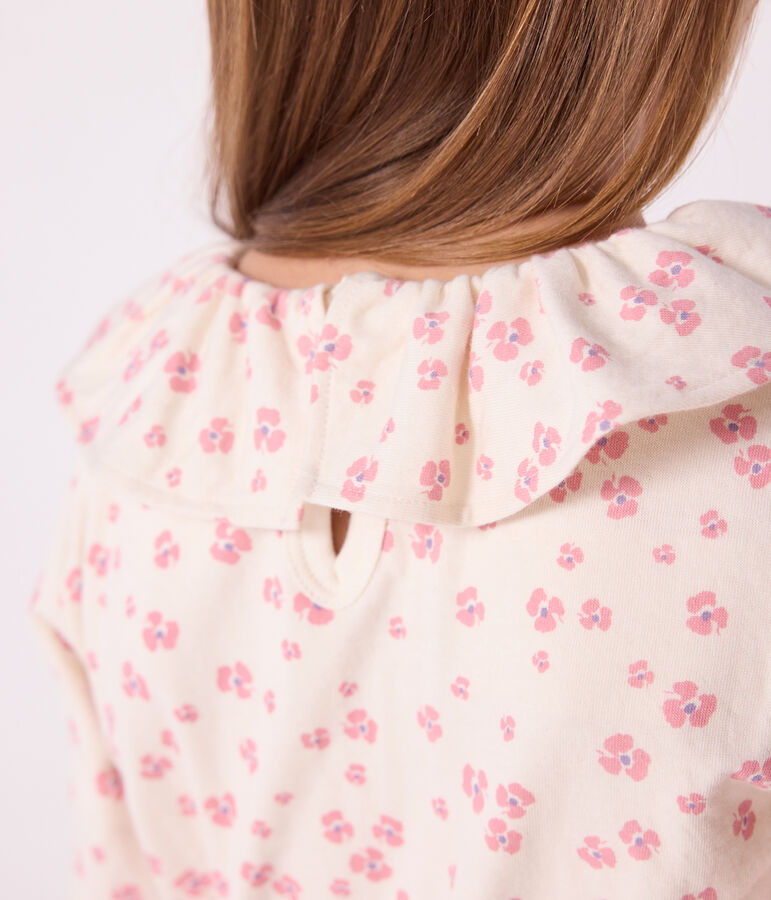 Tee-shirt enfant manches longues en coton imprim&eacute; MILK/ MULTICO