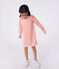 Robe enfant en coton manches longues à rayures rose FLEUR/ SPICY
