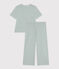 Pyjama milleraies en coton femme bleu PAUL/blanc MARSHMALLOW