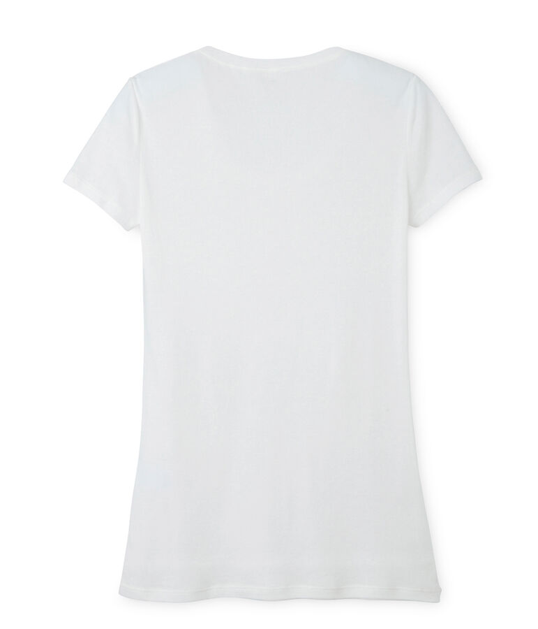 T-shirt femme en coton l&eacute;ger blanc Lait