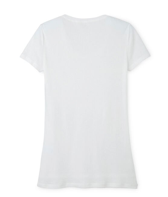 T-shirt femme en coton léger blanc Lait