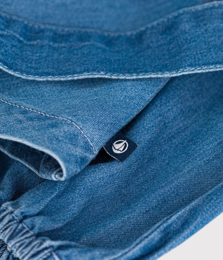 Robe &agrave; manches longues en denim l&eacute;ger enfant fille bleu DENIM CLAIR