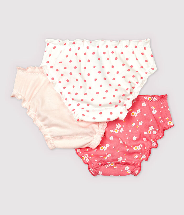 Lot de 3 culottes volant&eacute;es fleur de cerisier petite fille multicouleur