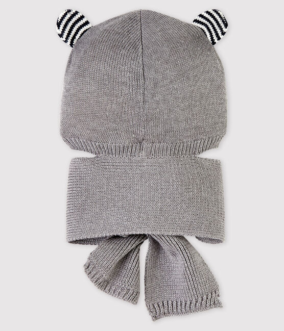 Bonnet écharpe bébé fille/garçon gris SUBWAY CHINE