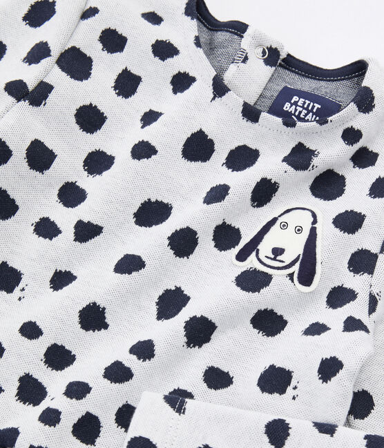 Robe fille Jean Jullien blanc MARSHMALLOW/ DOTTIES