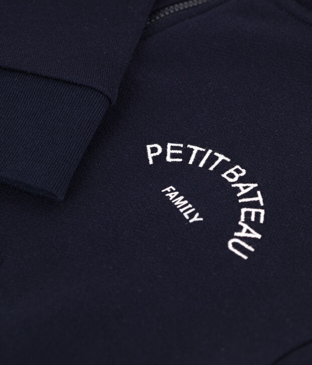 Sweatshirt zipp&eacute; &agrave; capuche enfant gar&ccedil;on bleu marine