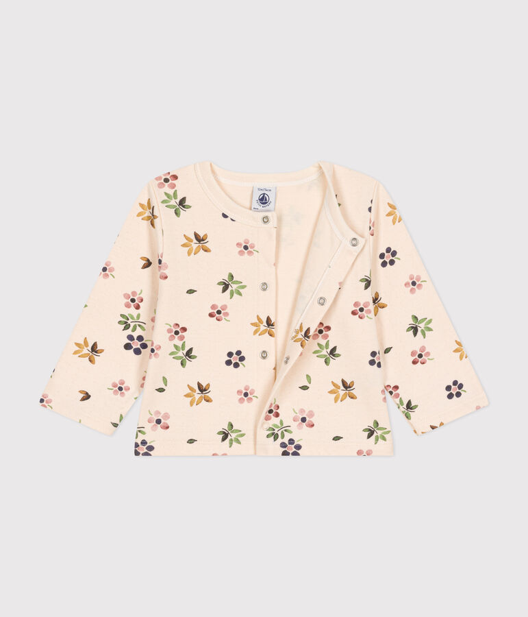 Cardigan en tubique b&eacute;b&eacute; blanc AVALANCHE/ MULTICO